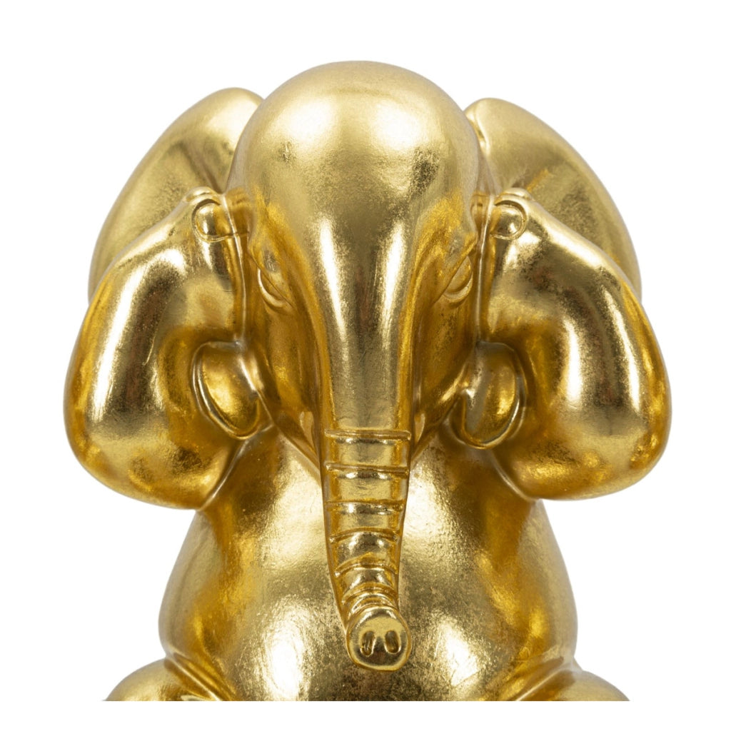 Scultura Scimmia 11, Oro, Poliresina, 15,5x15,5x20,5 cm