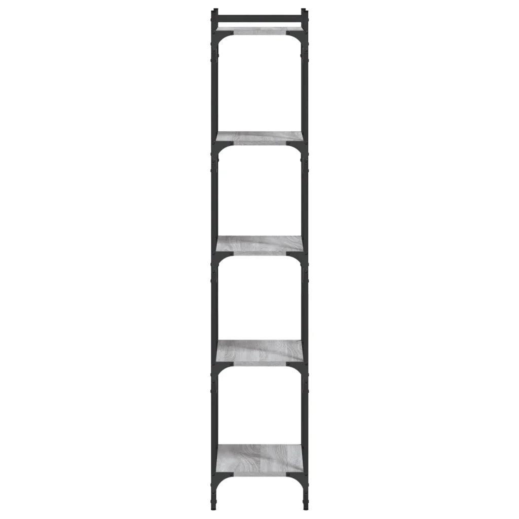 Libreria 5 Ripiani-Scaffale per Libri-Mobile di Stoccaggio Grigio Sonoma 40x30x154cm Legno Multistrato