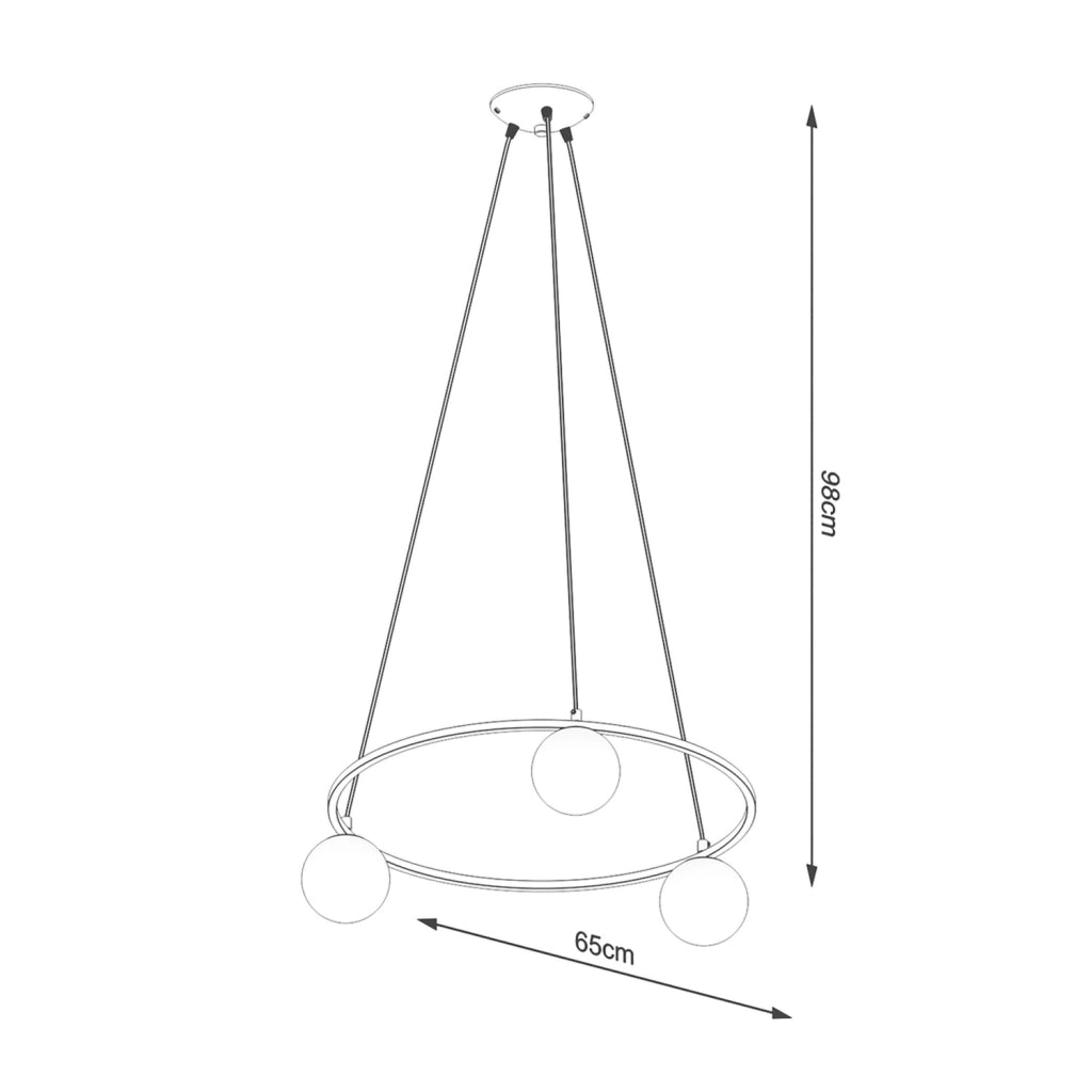 Lampada da soffitto YOLI French Sky in acciaio nero e vetro 3x8W LED G9 IP20