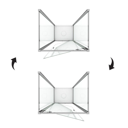 Box Doccia 3 Lati 90x90x90 cm 1 Anta Battente in Cristallo Trasparente 6mm H198 Fosterberg Aalborg Trio