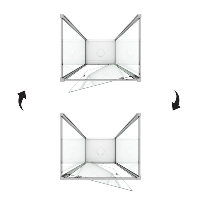 Box Doccia 3 Lati 90x100x90 cm 1 Anta Battente in Cristallo Trasparente 6mm H198 Fosterberg Aalborg Trio