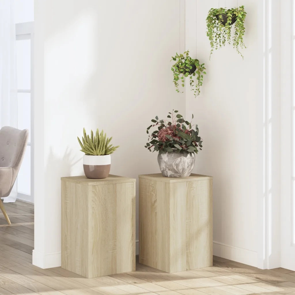 vidaXL Supporti per Piante 2 pz Rovere 30x30x50 cm in Multistrato