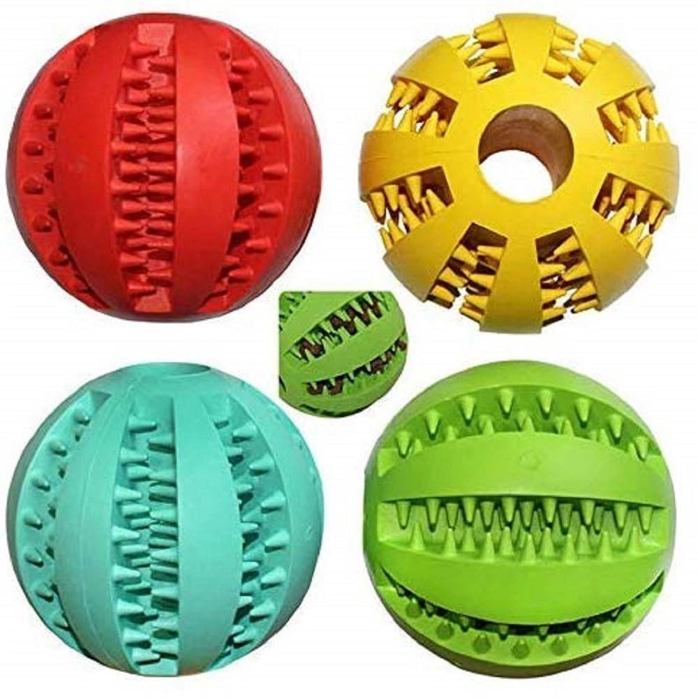 Trade Shop - Pallina Palla 7cm Gioco Cane Plastica Interattivo Masticazione Cibo Denti Animal -