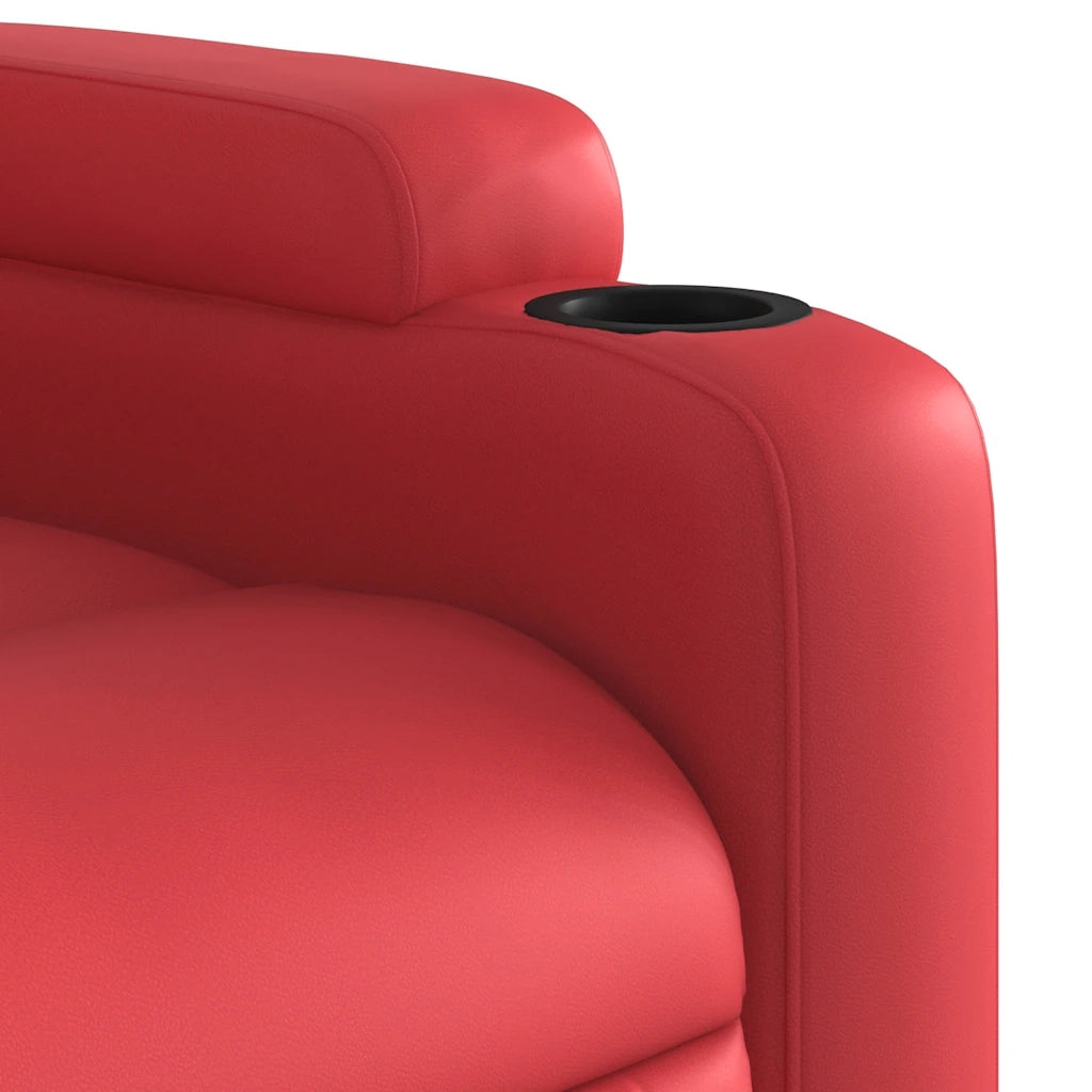 Poltrona Massaggiante | Sedia Relax Reclinabile Rossa in Similpelle