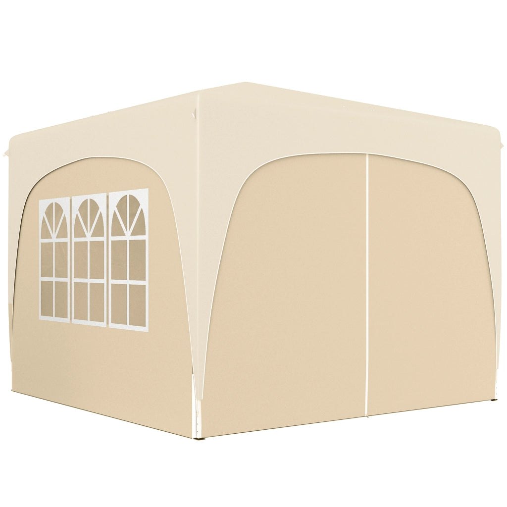 Gazebo 3x3 m pieghevole con pareti e borsa ¨C zephmum ¨C sabbia UPF50+