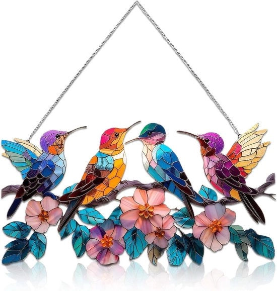 Decorazione per finestra in metallo decorativa, perfetta per la primavera, adatta per salone, camera da letto e giardino, decorazione unica per appendere.