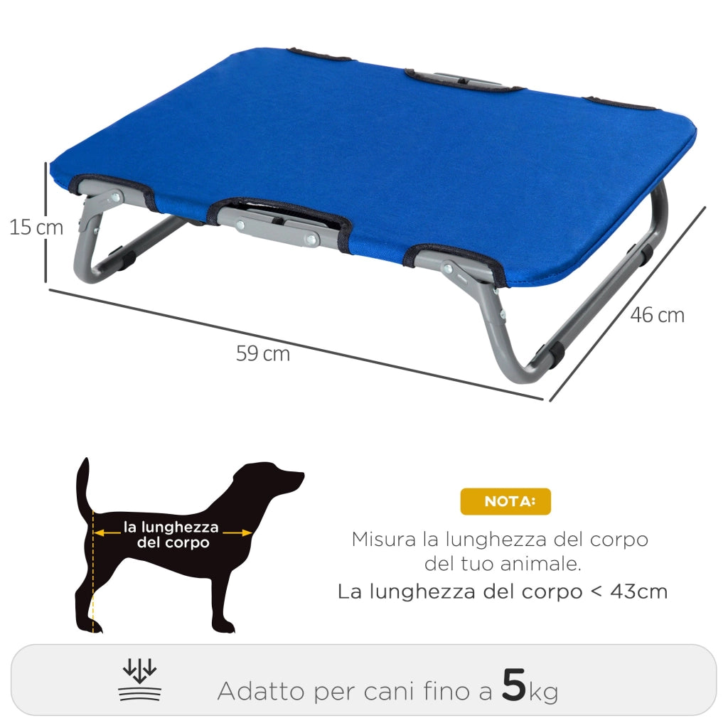Brandina Cuccia Pieghevole in Tessuto Oxford per Cani Blu 59x46x15 cm