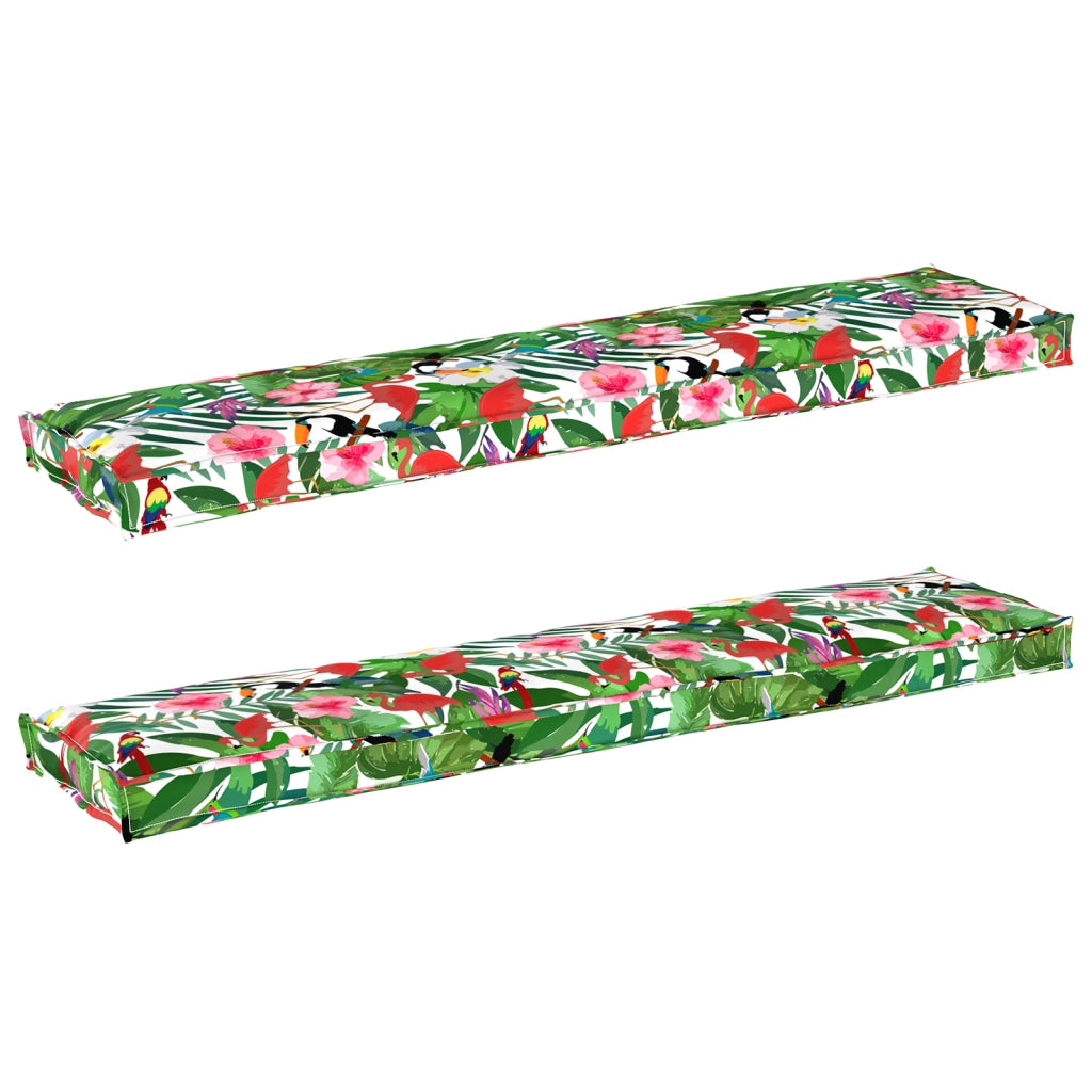 Cuscini per panchina 2 pezzi Tropical Jungle 180x40x8 cm Tessuto Oxford