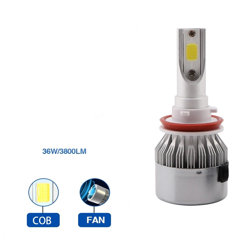 Trade Shop - Coppia Lampade Led Auto Fari H11 Moto Kit Lampadine 36w Luce Bianca 6000k 3800lm -