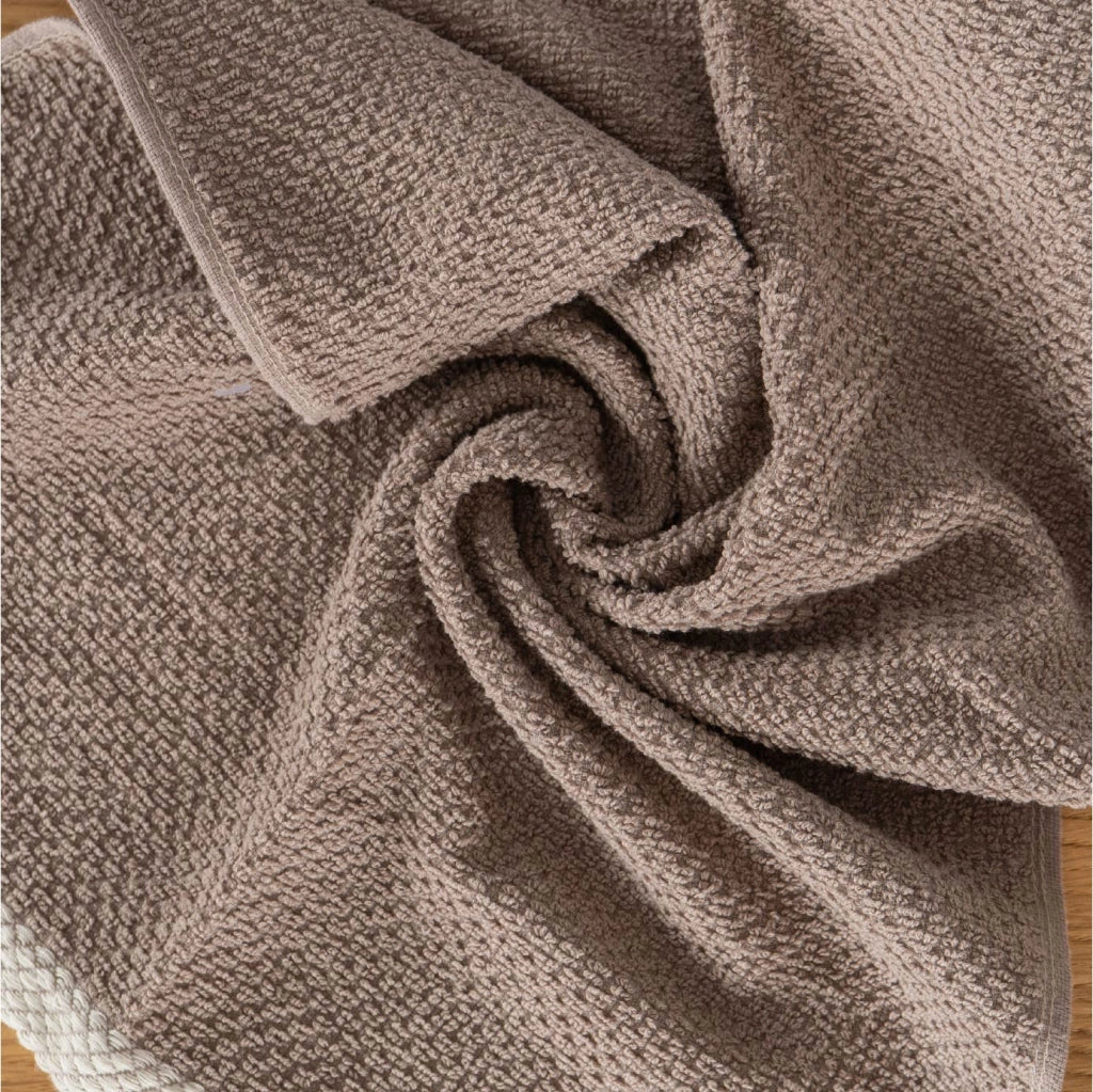 Set Asciugamani Bagno 3 Pezzi in Cotone 100% 430 GSM, Telo Doccia 70x140 cm, Asciugamano Viso 50x100 cm e Ospite 40x50 cm, Effetto Popcorn Morbido e Assorbente Cashmere-Beige
