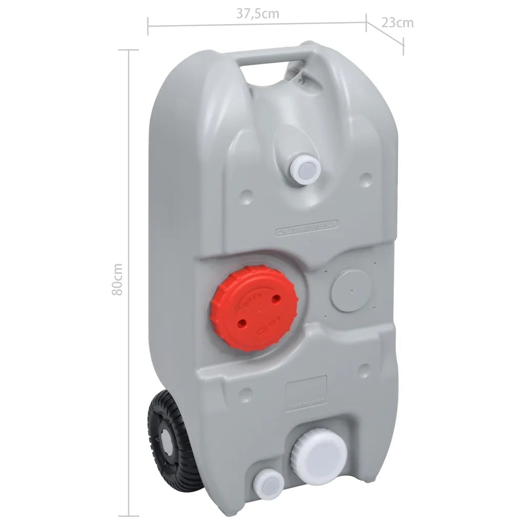 Serbatoio d'Acqua con Ruote per Campeggio 40 L Grigio CFW4940956