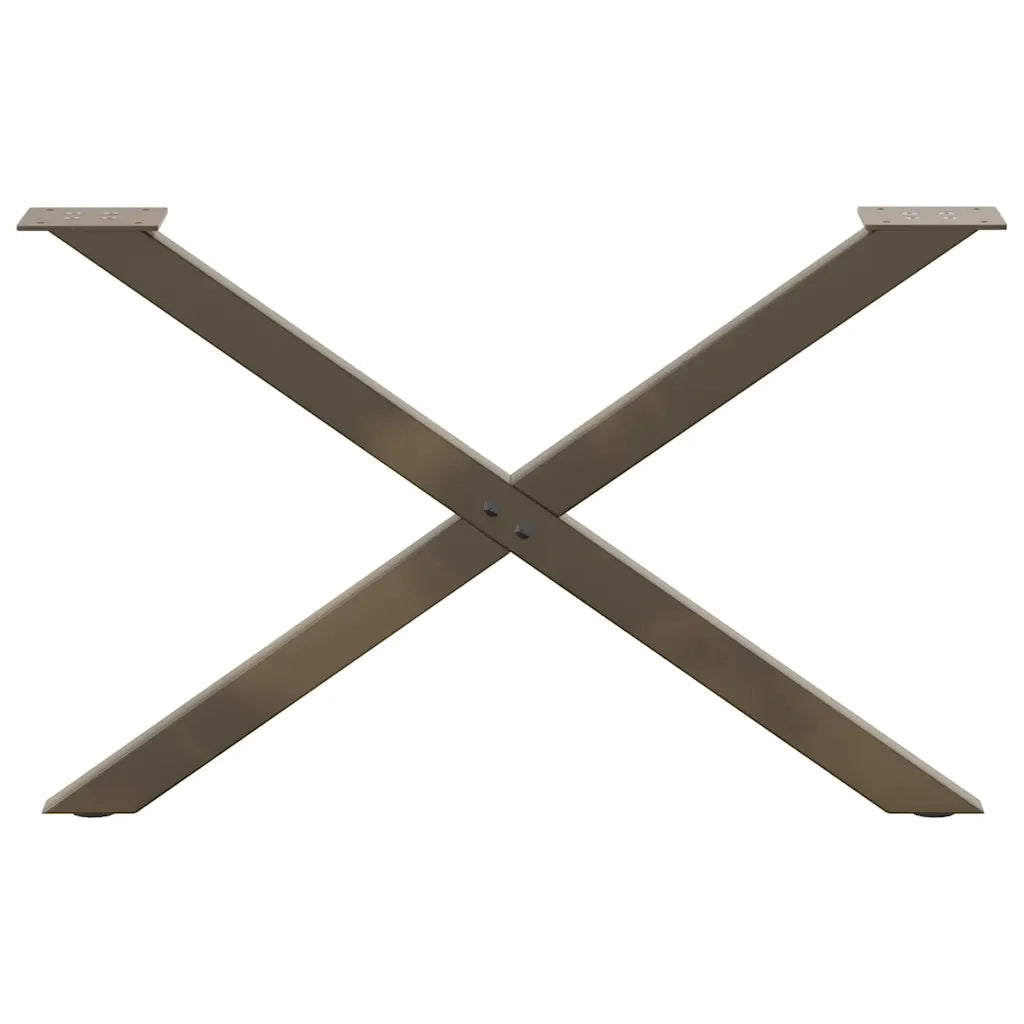 Gambe per Tavolino da Caffè a Forma di X 2 pz Acciaio Naturale 70x(42-43) cm Acciaio 4012907