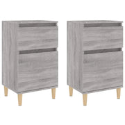 Set di 2 Comodini | Armadio da Notte | Mobiletto da notte Grigio Sonoma 40x35x70 cm