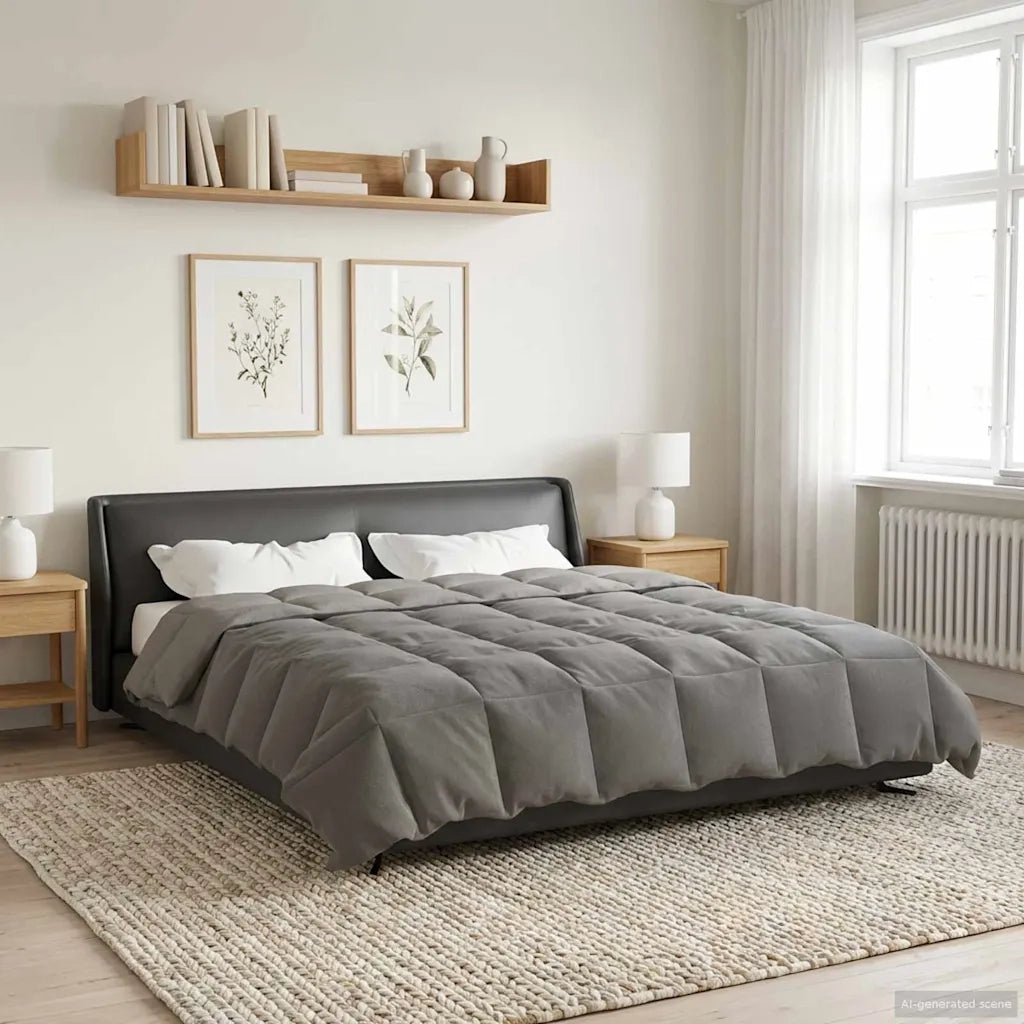Duvet Estivo Trapuntato Grigio chiaro 220 x 240 cm Microfibra 42025926