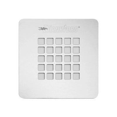Griglia per piatto doccia in acciaio inox quadrata 12,5x12,5 cm