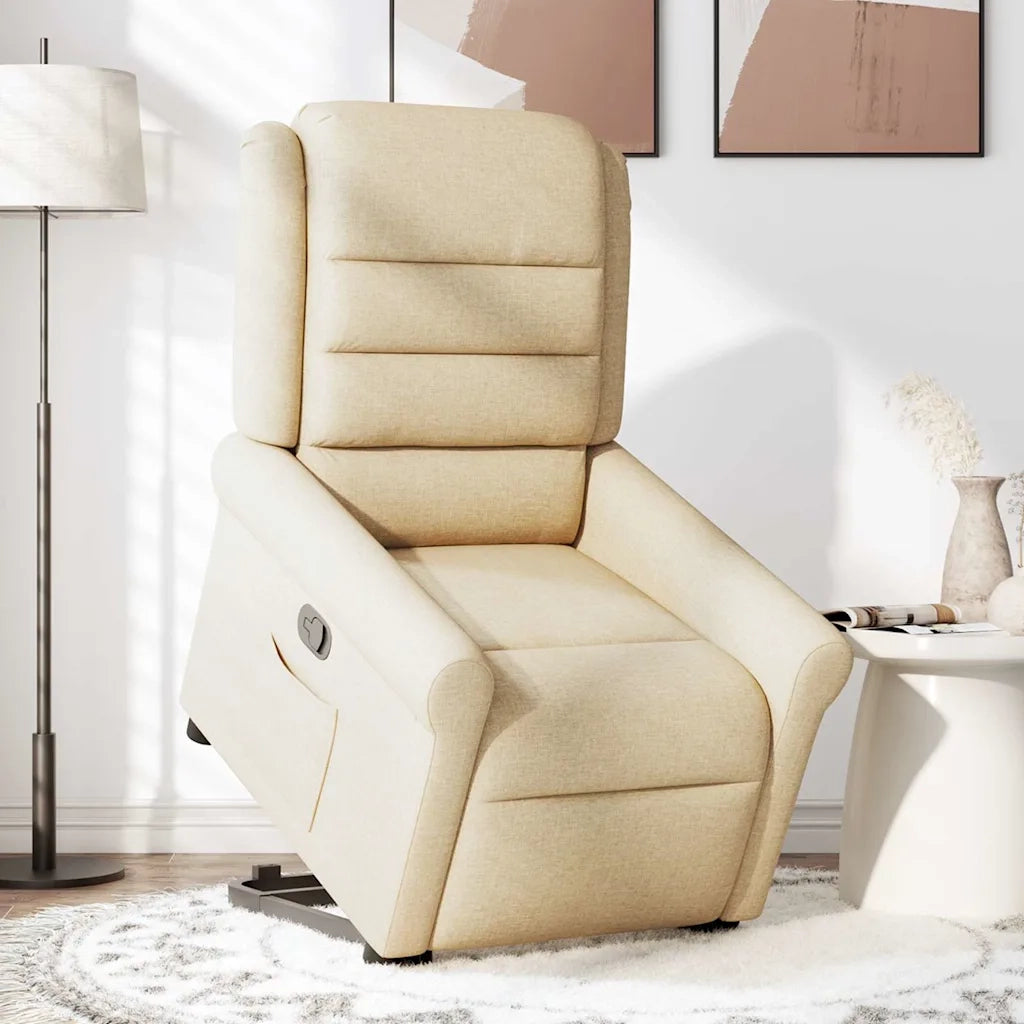 Poltrona Alzapersona Reclinabile Crema in Tessuto 3303322