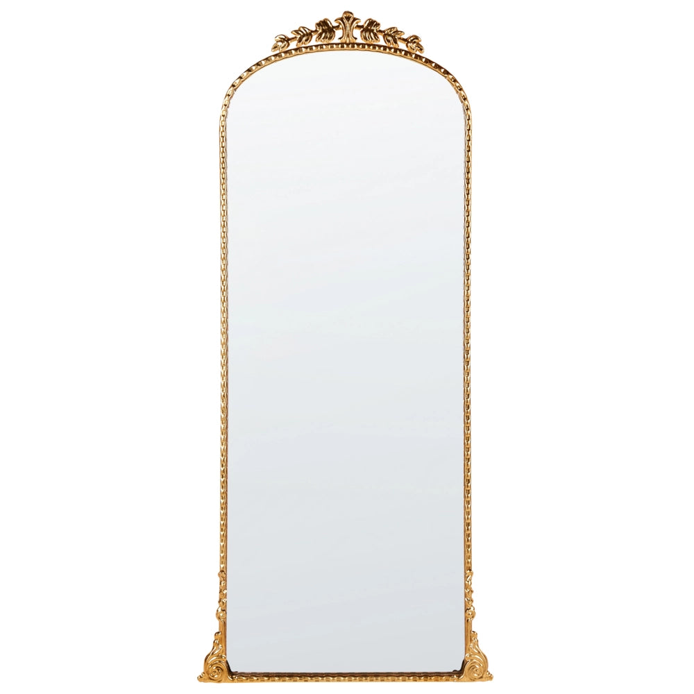Specchio da parete in metallo dorato 51 x 114 cm Specchio decorativo da parete in stile glamour da appendere