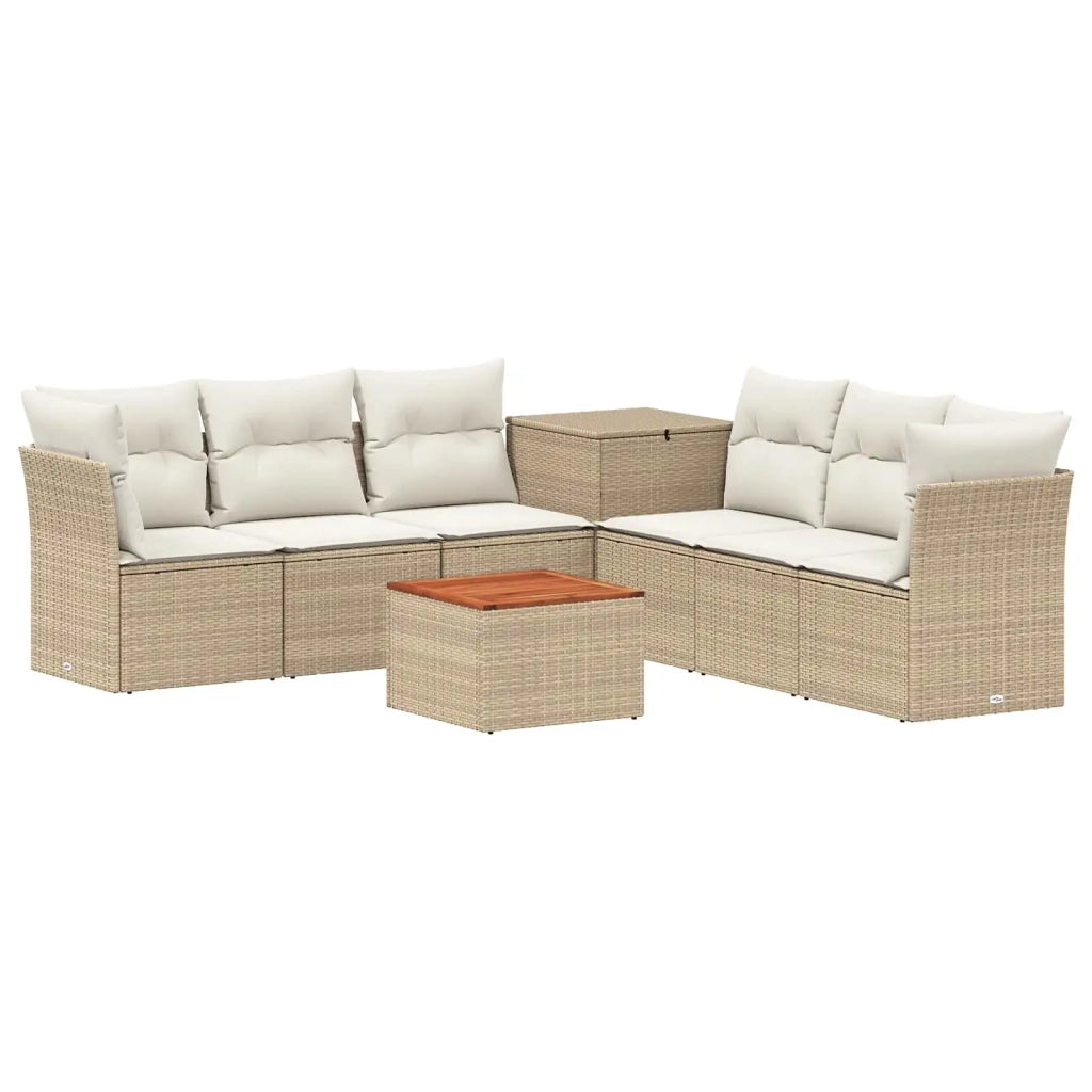 Set di divani 8 pz Beige e Bianco Crema 3448288