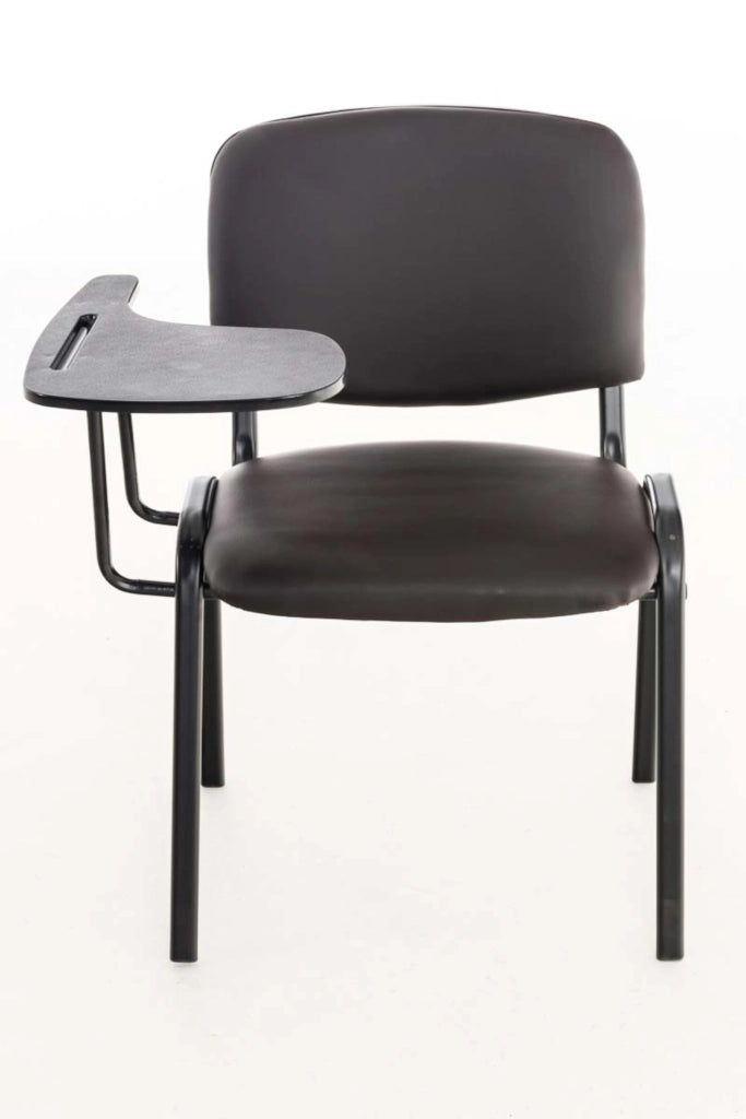 Set di 4 sedie Ken con tavolo pieghevole in similpelle marrone
