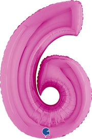 MAURY'S PALLONCINO MYLAR FUXIA "6" 26 POLLICI