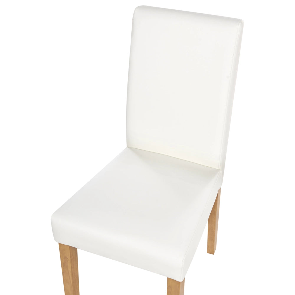 Set di 2 sedie da pranzo bianche con gambe in legno ecopelle moderne