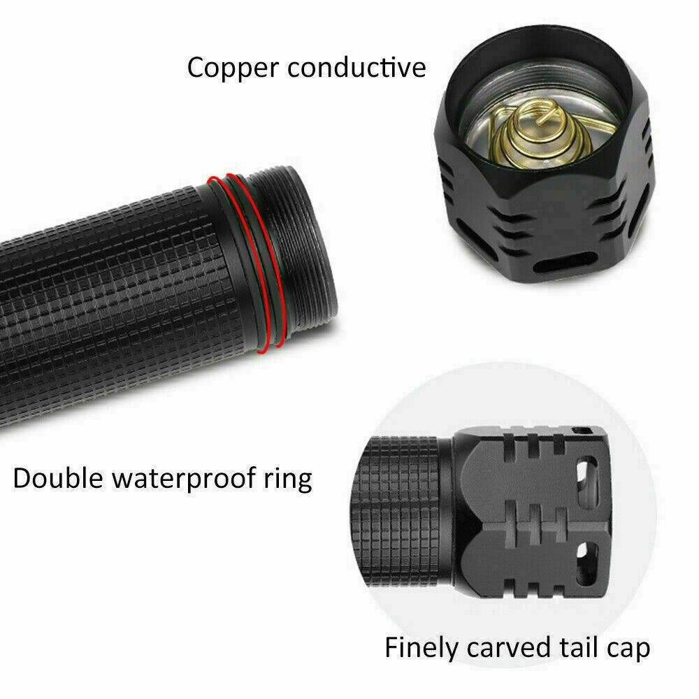 Trade Shop - Torcia Tattica/militare Led Cree T6 Ricaricabile Zoom Doppia Batteria A89-p70 -