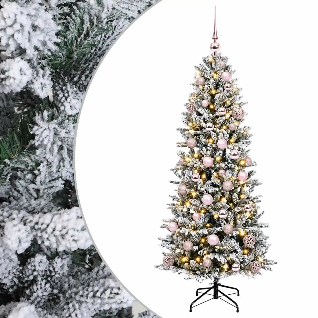 Albero di Natale artificiale con palline 150 cm 150 LED 3465758