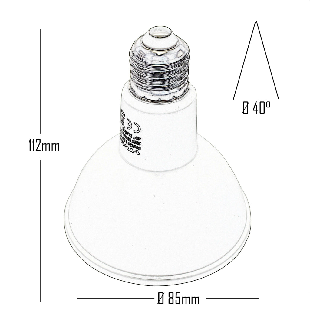 Faretto calpestabile da incasso impermeabile IP65 LED E27 SPOT PAR30 12W angolo luce 40 gradi giardino cortile facciata LUCE NATURALE 4000K