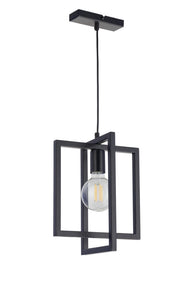 Lampada sospesa loft geometrica nera Eden E27 Sigma