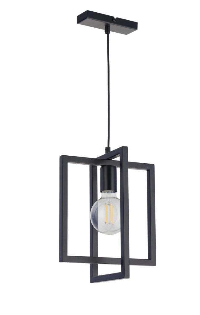 Lampada sospesa loft geometrica nera Eden E27 Sigma