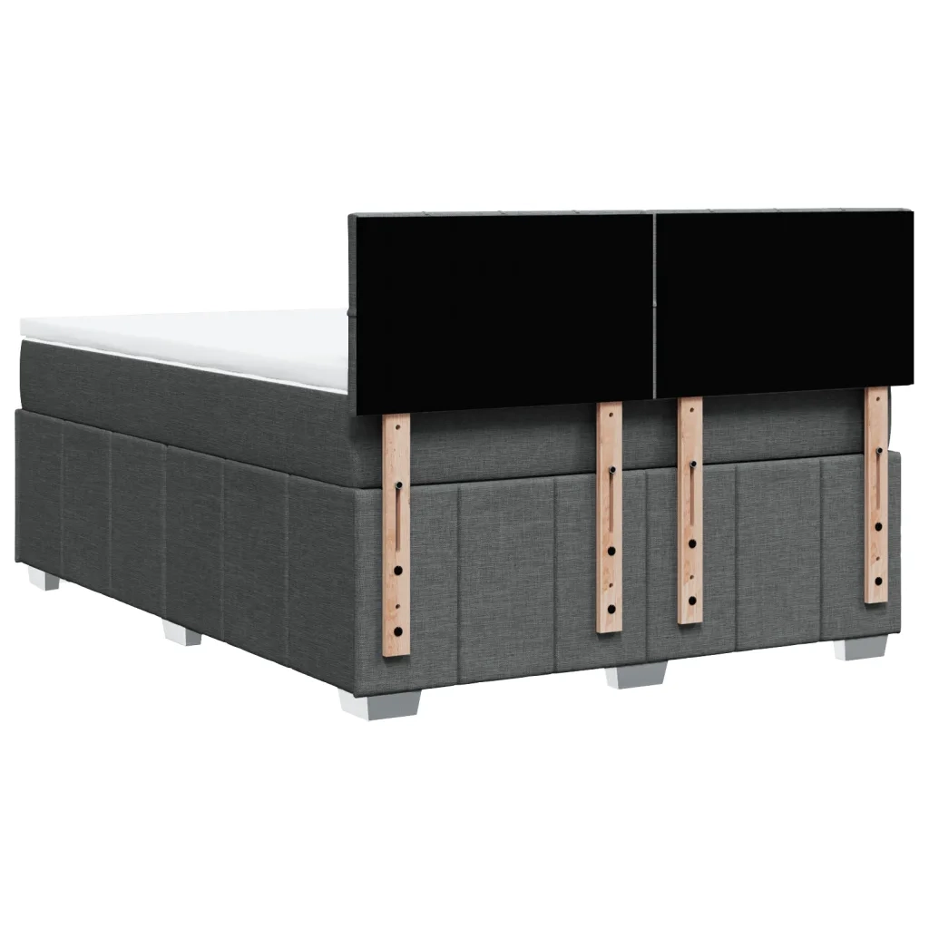 Giroletto a Molle con Materasso Grigio Scuro 140x190 cm Tessuto
