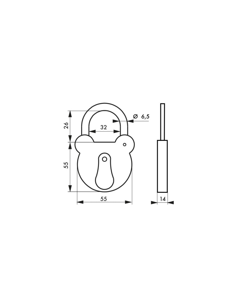 Lucchetto 2493 da 55 mm, 2 chiavi – THIRARD