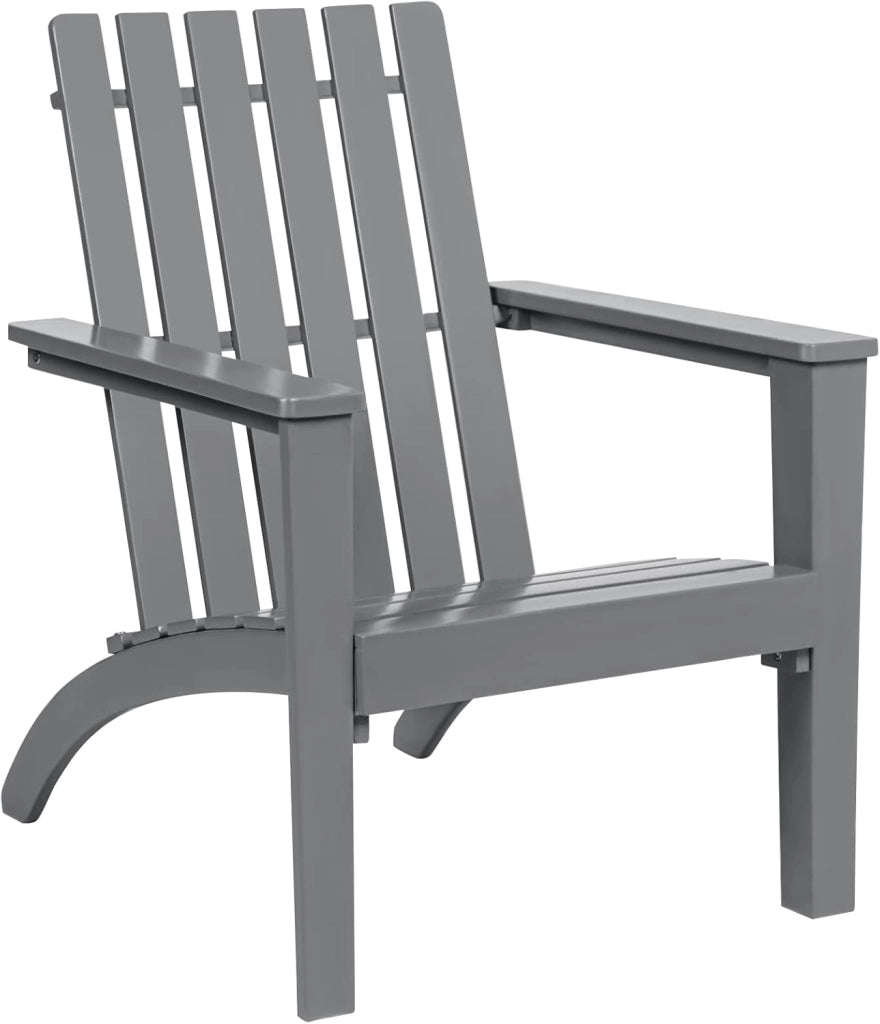 Sedia Adirondack da giardino esterno, poltrona Adirondack in legno di acacia, sedia esterna terrazza carico 160 kg, per giardino, balcone, piscina (nero)