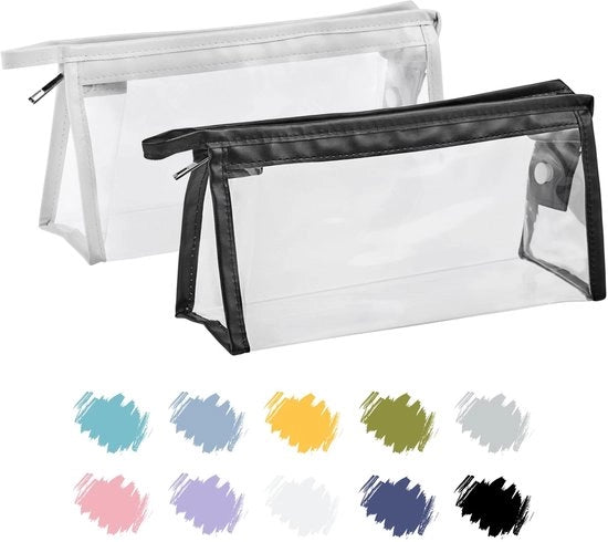 Etui Transparante a Doppio Fondo per Dama, Etui per Cosmetici, Borsa per Bagnetto, Etui per Bambini, Etui per Dama, Borsa per Toilette, Accessori per Bagnetto