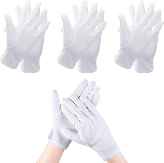 3 paia guanti in cotone bianchi - guanti da uomo resistenti al fuoco - per protezione da dermatite atopica e ustioni.