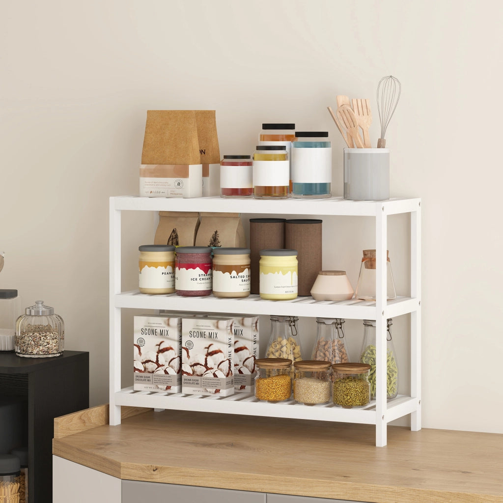 Libreria a 3 livelli in bamb¨´ ¨C Zephmum ¨C Bianco