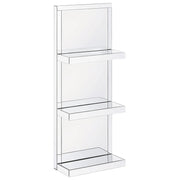 Mensola Bagno Effetto Specchio Argento 3 Gomme Vetro Temperato Glam Decorativo