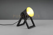 MARC LAMPADA DA TAVOLO CON PIEDI DI LEGNO DIFFUSORE METALLO NERO E ORO H. 21CM 1 LUCE ATTACO E27