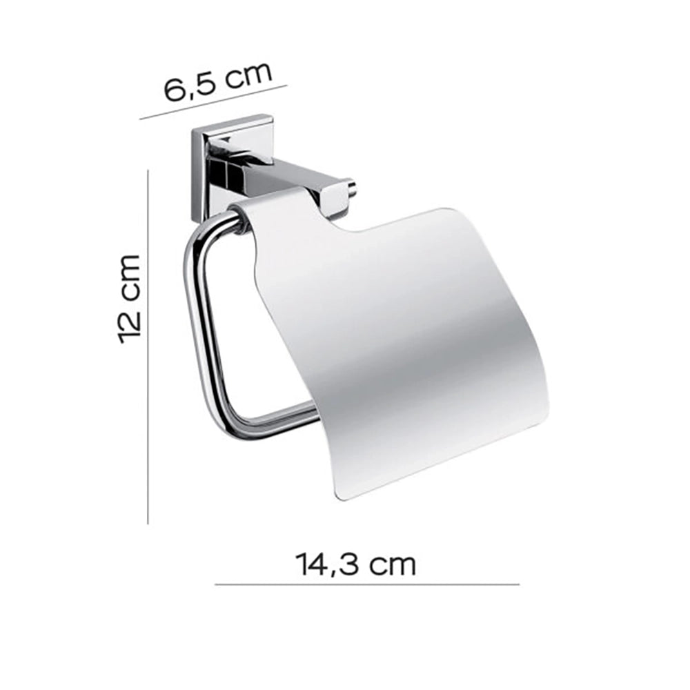 Portarotolo a muro Gedy con copertura in acciaio inox cromato | Colorado