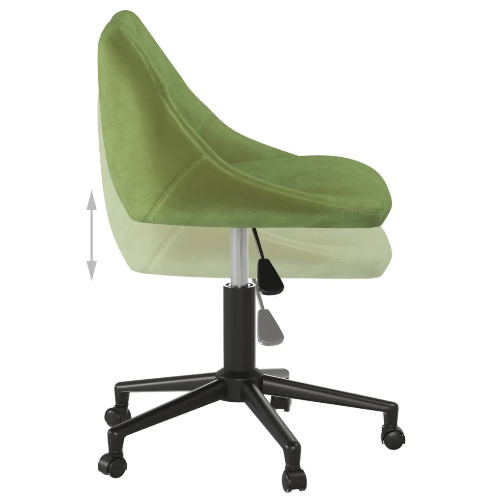 Sedia da Pranzo Girevole Verde Chiaro in Velluto 3089034