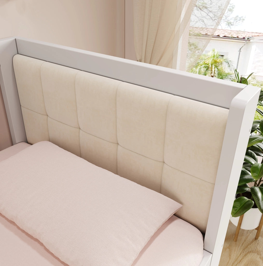 Letto singolo con cassetti 90x190 cm in legno bianco HAVRYA