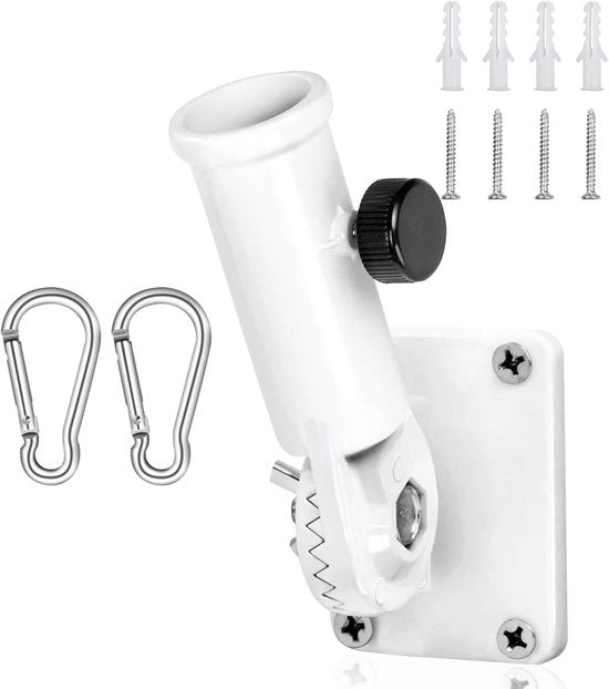 Supporto per bandiera adattabile - supporto per giardino e balcone - bianco