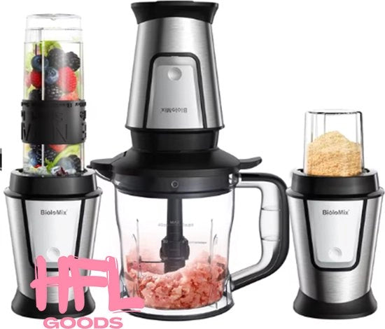 Multifunzionale Apparecchio da Cucina 3 in 1 - 700 Watt - Tritacarne Portatile - Frullatore - Mixer per Smoothie