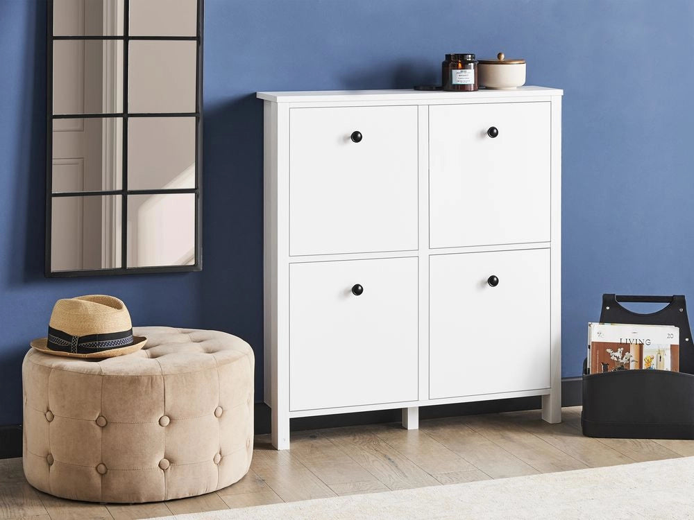 Scarpiera in MDF bianco 4 scomparti MDF Stile design moderno