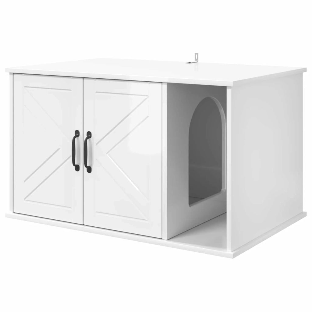 Casa per Gatti Bianco Lucido 85 x 55 x 50 cm Legno multistrato CFW3957456