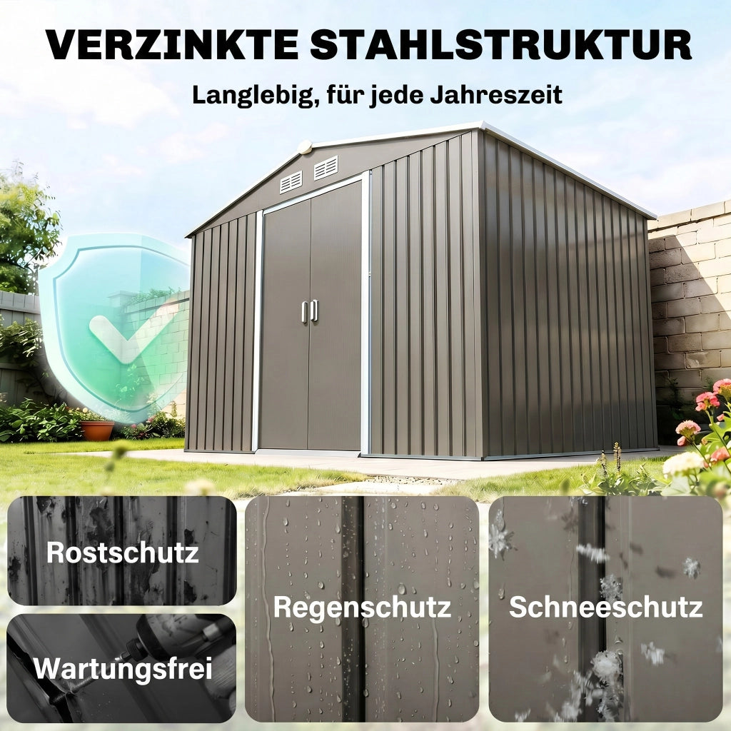 Casetta da giardino ¨C Zephmum ¨C Grigio 2.77x1.95x1.92m