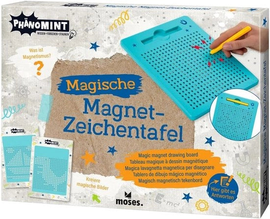 Set di creazione di immagini magiche con stencil per bambini con tavola e pennarelli in turchese