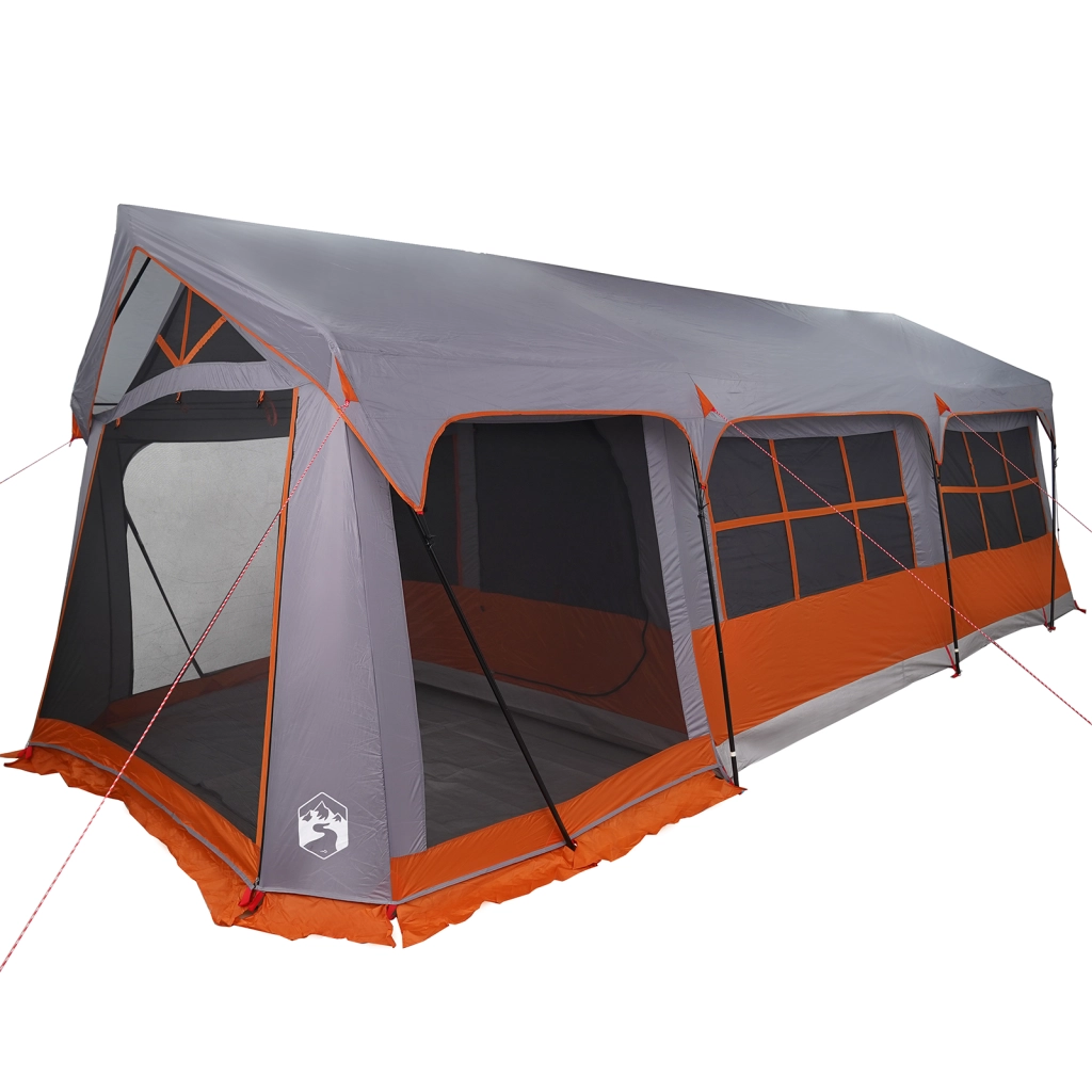 Tenda da campeggio  con finestre grigia e arancione per 10 persone impermeabile