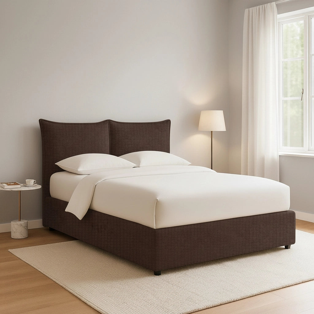 Malton, Letto Piazza e Mezza Sfoderabile Made in Italy, Marrone