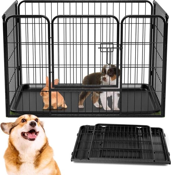 Recinzione per Puppies 91 x 61cm - Interno Esterno - Alloggio per Puppies - 4 Paneli
